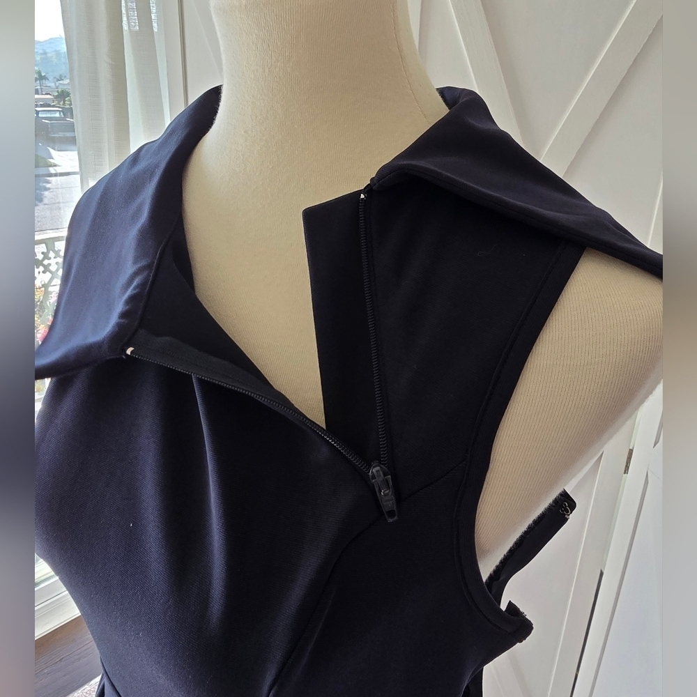Vintage ModCloth Navy Blue A-Line Midi Dress - Picture 3 of 11